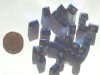 25 9x6mm Metallic Dark Blue Rectangles with Pink/Gold Stars